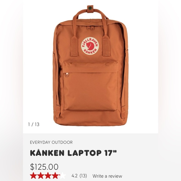 Fjallraven Kanken Backpack in Rust Orange - Picture 2 of 5